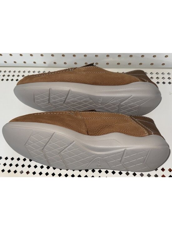 Clarks Gorwin Step Mens Nubuck Casual Slip On Loafers Shoes Size 8.5 WIDE Brown main image 5